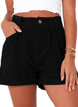 Load image into Gallery viewer, High waisted corduroy shorts