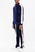 Load image into Gallery viewer, MENS VELOUR TRACK JACKET AND TRACK PANT SET