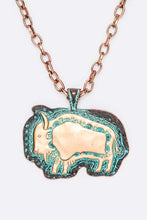 Load image into Gallery viewer, 2 Tone Bull Pendant Necklace Set