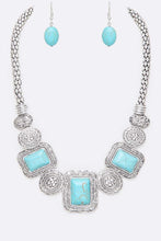 Load image into Gallery viewer, Square Stone Necklace Set