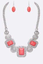 Load image into Gallery viewer, Square Stone Necklace Set