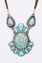 Load image into Gallery viewer, Western Oversize Stone Pendant Necklace Set