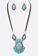 Load image into Gallery viewer, Western Oversize Stone Pendant Necklace Set