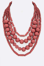 Load image into Gallery viewer, Wooden Beads Layer Statement Necklace