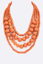 Load image into Gallery viewer, Wooden Beads Layer Statement Necklace