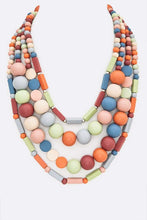 Load image into Gallery viewer, Wooden Beads Layer Statement Necklace