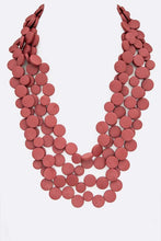 Load image into Gallery viewer, Wooden Disk Statement Layer Necklace