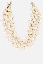 Load image into Gallery viewer, Wooden Disk Statement Layer Necklace