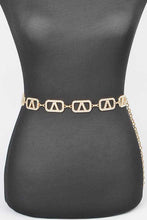 Load image into Gallery viewer, Plus Size Rhinestone Logo Chain Belt