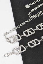 Load image into Gallery viewer, Plus Size Rhinestone Logo Chain Belt