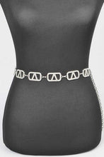 Load image into Gallery viewer, Plus Size Rhinestone Logo Chain Belt