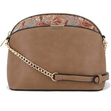 Load image into Gallery viewer, Paisley Accent Small Dome Crossbody Bag