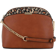 Load image into Gallery viewer, Leopard Accent Small Dome Crossbody Bag