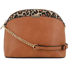 Load image into Gallery viewer, Leopard Accent Small Dome Crossbody Bag