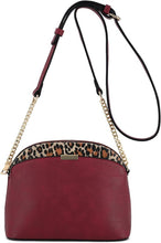 Load image into Gallery viewer, Leopard Accent Small Dome Crossbody Bag