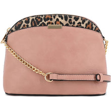Load image into Gallery viewer, Leopard Accent Small Dome Crossbody Bag