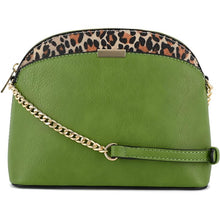 Load image into Gallery viewer, Leopard Accent Small Dome Crossbody Bag