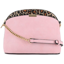 Load image into Gallery viewer, Leopard Accent Small Dome Crossbody Bag