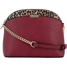 Load image into Gallery viewer, Leopard Accent Small Dome Crossbody Bag