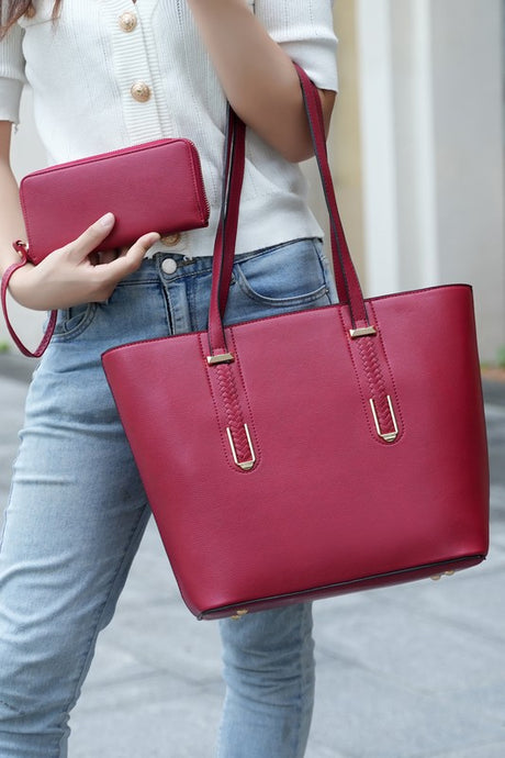 MKF Collection Mina Tote and Wristlet Wallet Mia k