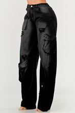 Load image into Gallery viewer, Athina Black washed out cargo pants