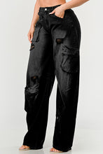 Load image into Gallery viewer, Athina Black washed out cargo pants