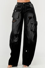 Load image into Gallery viewer, Athina Black washed out cargo pants