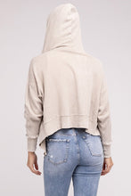 Load image into Gallery viewer, Acid Wash Cotton Waffle Hooded Zip-Up Jacket