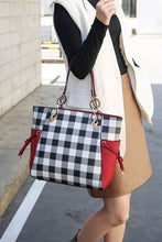 Load image into Gallery viewer, MKF Yale Checkered Tote Bag with Wallet by Mia K