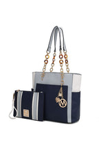 Load image into Gallery viewer, MKF Rochelle Color Block Tote with Wristlet Mia K