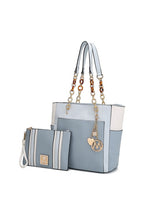 Load image into Gallery viewer, MKF Rochelle Color Block Tote with Wristlet Mia K