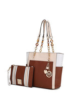 Load image into Gallery viewer, MKF Rochelle Color Block Tote with Wristlet Mia K