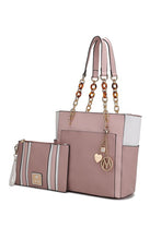 Load image into Gallery viewer, MKF Rochelle Color Block Tote with Wristlet Mia K
