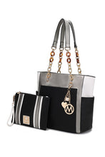 Load image into Gallery viewer, MKF Rochelle Color Block Tote with Wristlet Mia K