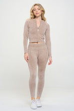 Load image into Gallery viewer, Ribbed Knit Tracksuit Two-Piece Set