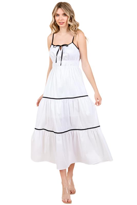 Plus Piping Detailed Midi Sundress