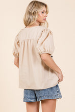 Load image into Gallery viewer, Piping Detail Babydoll Top