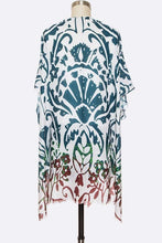 Load image into Gallery viewer, Tribal Printed Raw Edge Kimono Cardigan
