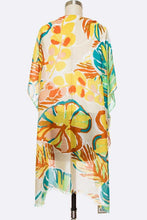 Load image into Gallery viewer, Tropical Floral Print Light Weight Kimono Cardigan