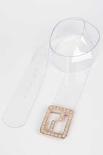 Load image into Gallery viewer, Plus Size Crytal F Logo Transparent Cleared Belt