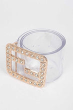 Load image into Gallery viewer, Plus Size Crytal F Logo Transparent Cleared Belt