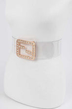 Load image into Gallery viewer, Plus Size Crytal F Logo Transparent Cleared Belt