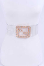 Load image into Gallery viewer, Plus Size Crytal F Logo Transparent Cleared Belt