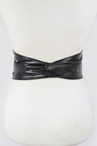 Faux Leather Wrap Around Obi Belt