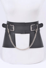 Load image into Gallery viewer, Chain Accent Faux Leather Skirt Belt