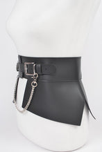 Load image into Gallery viewer, Chain Accent Faux Leather Skirt Belt