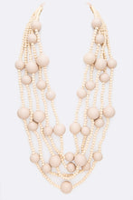 Load image into Gallery viewer, Mulit Layered Statement Wooden Beads Necklace