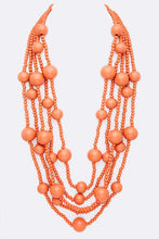 Load image into Gallery viewer, Mulit Layered Statement Wooden Beads Necklace