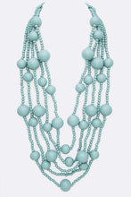 Load image into Gallery viewer, Mulit Layered Statement Wooden Beads Necklace
