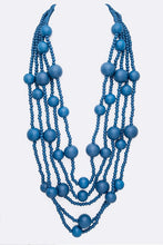 Load image into Gallery viewer, Mulit Layered Statement Wooden Beads Necklace